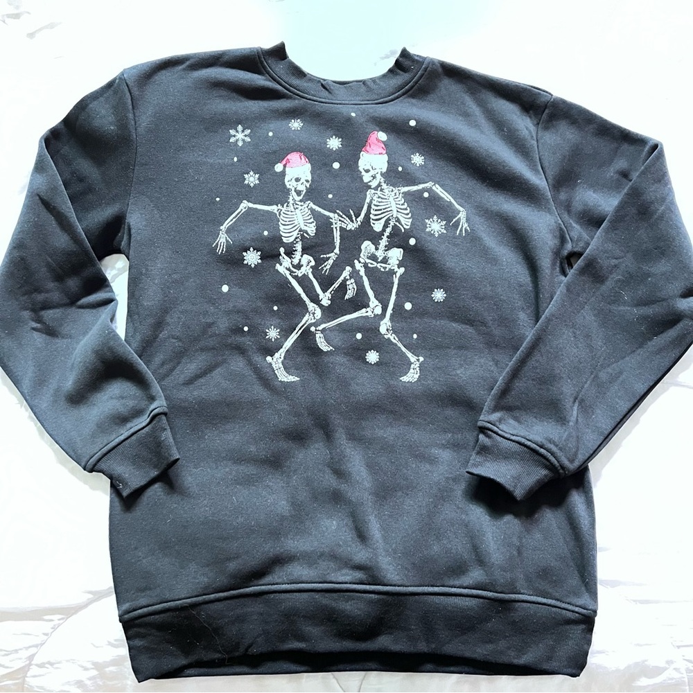 Better Together - Holiday Dancing Skeletons Black Sweatshirt